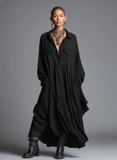 Women's Oversized Shirt Dress Long Sleeve Boho Maxi Loose Casual Dress