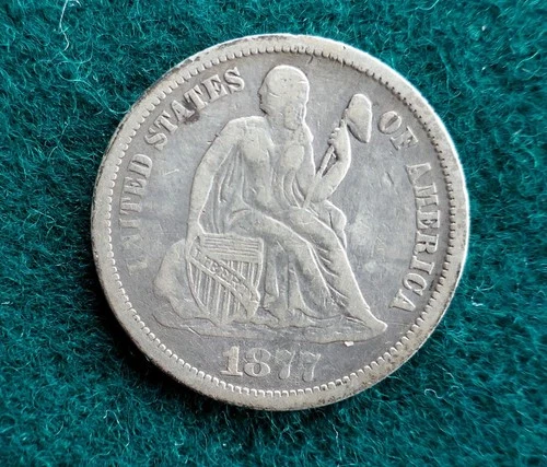 1877 P Seated Liberty Dime US 10 Cent NICE CONDITION