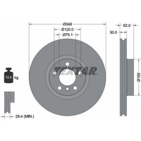 2X Textar 92160905 Bremsscheibe FüR BMW X5 X6 E70 F15 F85 E71 E72 F16 F86