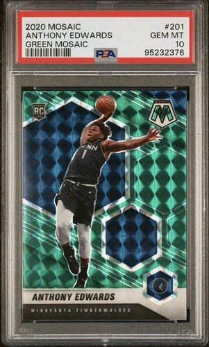 Anthony Edwards Rookie Green Mosaic PSA 10 GEM MINT 2020 Mosaic #201 RC