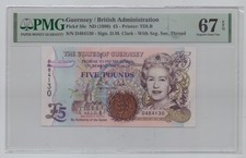 Guernsey, ND(1996), 5 Pounds – PMG 67 (P-56c)     See instructions