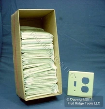 Leviton 86005 Ivory 2-Gang Toggle Duplex Plastic Standard Wallplate Cover 50pcs