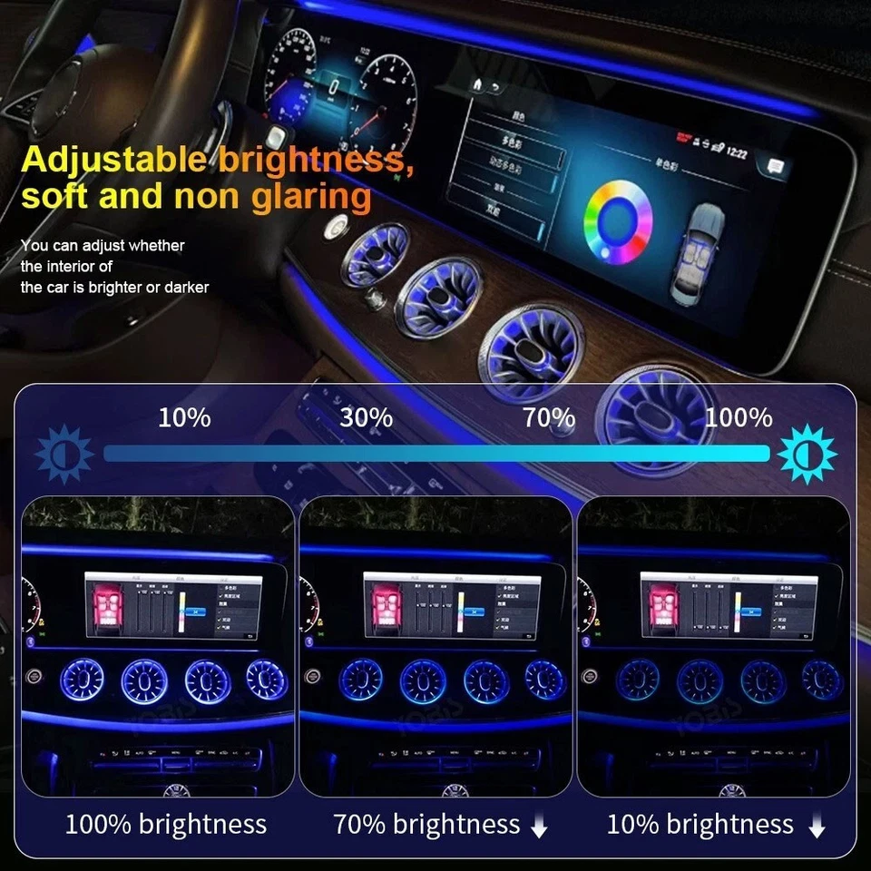 For Mercedes E Class W213 2016-2023 Front Ambient Light Front Air Vent 64 Colors - Image 2 of 4