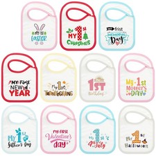 11 Pcs Baby First Holiday Bibs Set, Girls Boys My First 1st Valentine Easter ...