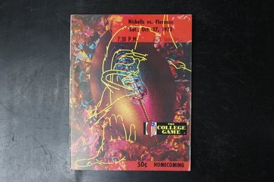 The College Game Nicholls vs Florence Football Program Oct 1973 Homecoming