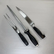 Zwilling J.A. Henckels Four Star 3 Piece Carving Knife & Fork Set With Steel