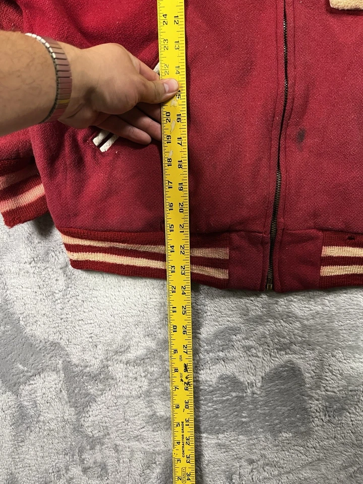 Chaqueta Letterman vintage años 80 para hombre lana/cuero talla L Foto 3 de 4