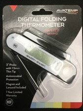 Digital Folding Thermometer, LCD Display, 1.5mm Thin Tip, NSF Certified