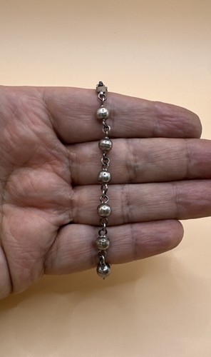 Vintage 925 Sterling Silver Ball Bead Link Bracelet