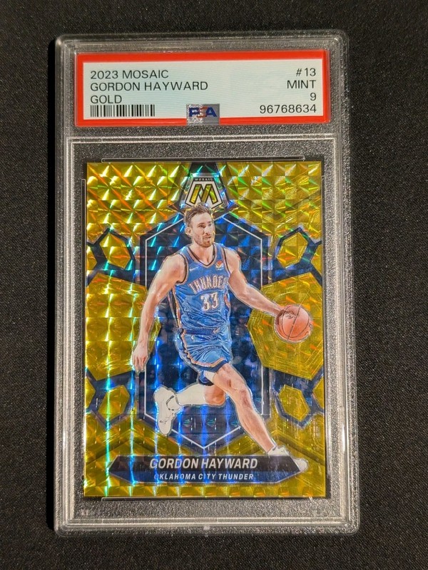 Gordon Hayward 2023 Panini Mosaic Gold Mosaic /10 PSA 9 Thunder