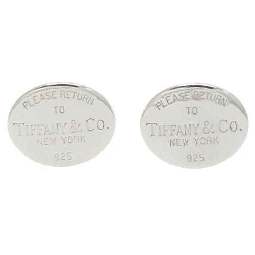 Tiffany & Co. Please Return To Oval Cufflinks Sterling Silver 925 Cleaned No Box