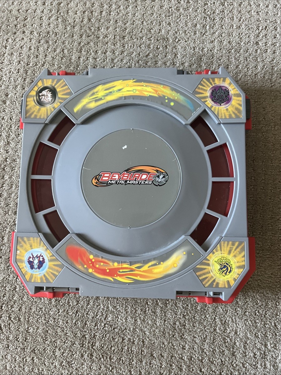 Silver Beyblade Metal Masters Folding Travel Battle Arena Stadium