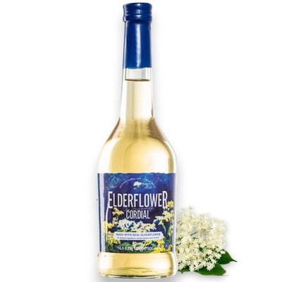 Elderflower Syrup 16.9 Fl Oz All Natural Glass Bottle Gourmanity Brand