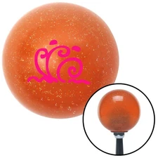 Pink Hawaiian Waves #1 Orange Metal Flake Shift Knob w/ M16x1.5 Insert Shifter