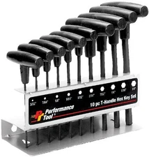 Wilmar W80274 Corp. / Performance Tool T-handle Hex Key Set Sae 10pc