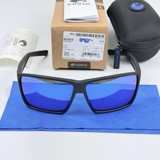 Costa Del Mar Rincon Matte Black Blue Mirror 580G Sunglasses 06S9018 901835