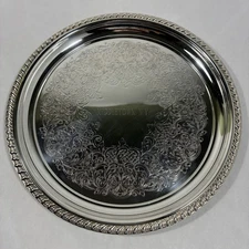 Vtg Silver Plated Round 10" Tray Horse Show Trophy Engraved Middletown N.Y.