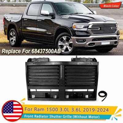 Active Radiator Shutter Grille W/O Motor 68437500AB For 2019-2024 Dodge Ram 1500