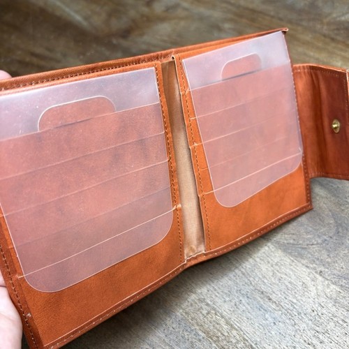 VINTAGE Amity Cowhide Leather Wallet Coin Purse Bifold Cognac Tooled - Picture 2 of 10