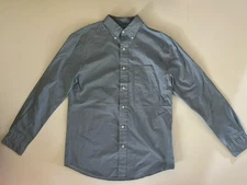 Saddlebred Men's S Blue Classic Fit Long Sleeve Button Up Shirt Polyester Blend