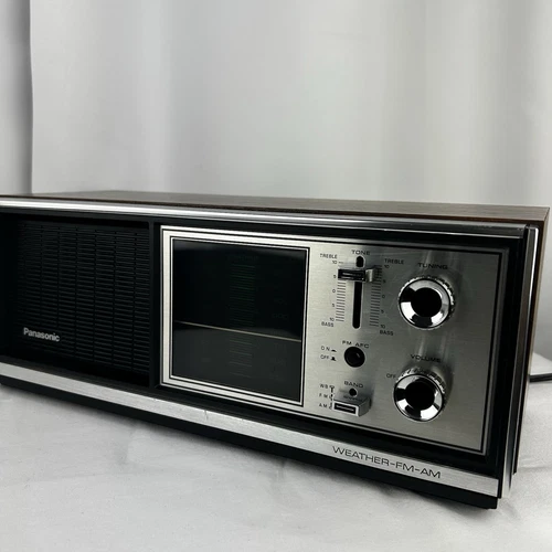 Vintage Panasonic RE-7273 Weather 3 Band FM AM Table Radio Silver Wood 1970s - Picture 4 of 9