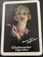 1 SWAP PLAYING CARDS Old Wide English Westminster Cigarettes Lady Advt