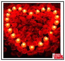2000pcs Artificial Rose Petals with LED Tea Lights Kit for Special and Romant...