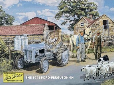Ford Ferguson 9N 1941 Traktor Groß Stahl-Schild 400mm x 300mm Preis Schnitt