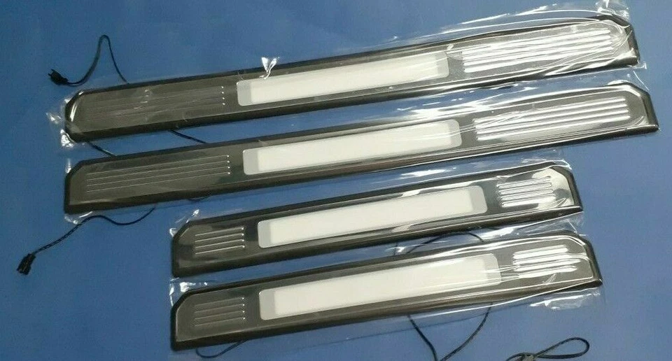 Alféizar de 4 puertas de acero inoxidable + luz LED AMG 2002-2009 Mercedes Benz W211 Clase E Foto 4 de 4