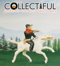 CRESCENT - VINTAGE LEAD FIGURE - COWBOY ON HORSE - PISTOL - BRITAINS LIKE   285