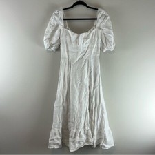 Reformation Belgium Linen Midi Sweetheart Neckline Women’s Dress in White Size 4