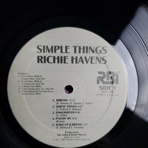Richie Havens SIGNED AUTOGRAPHED Vinyl LP Simple Things 1987 NM - Imagen 5 de 6