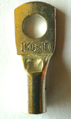 IKUMA Rohrkabelschuh mit Sichtloch, 10,0mm² / M6, galv. verz. (Inhalt 500 Stück)