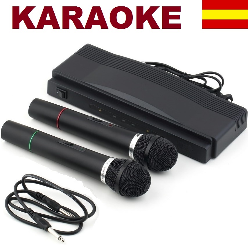 Micrófono inalambrico con sistema profesional receptor WIRELESS para Kareoke
