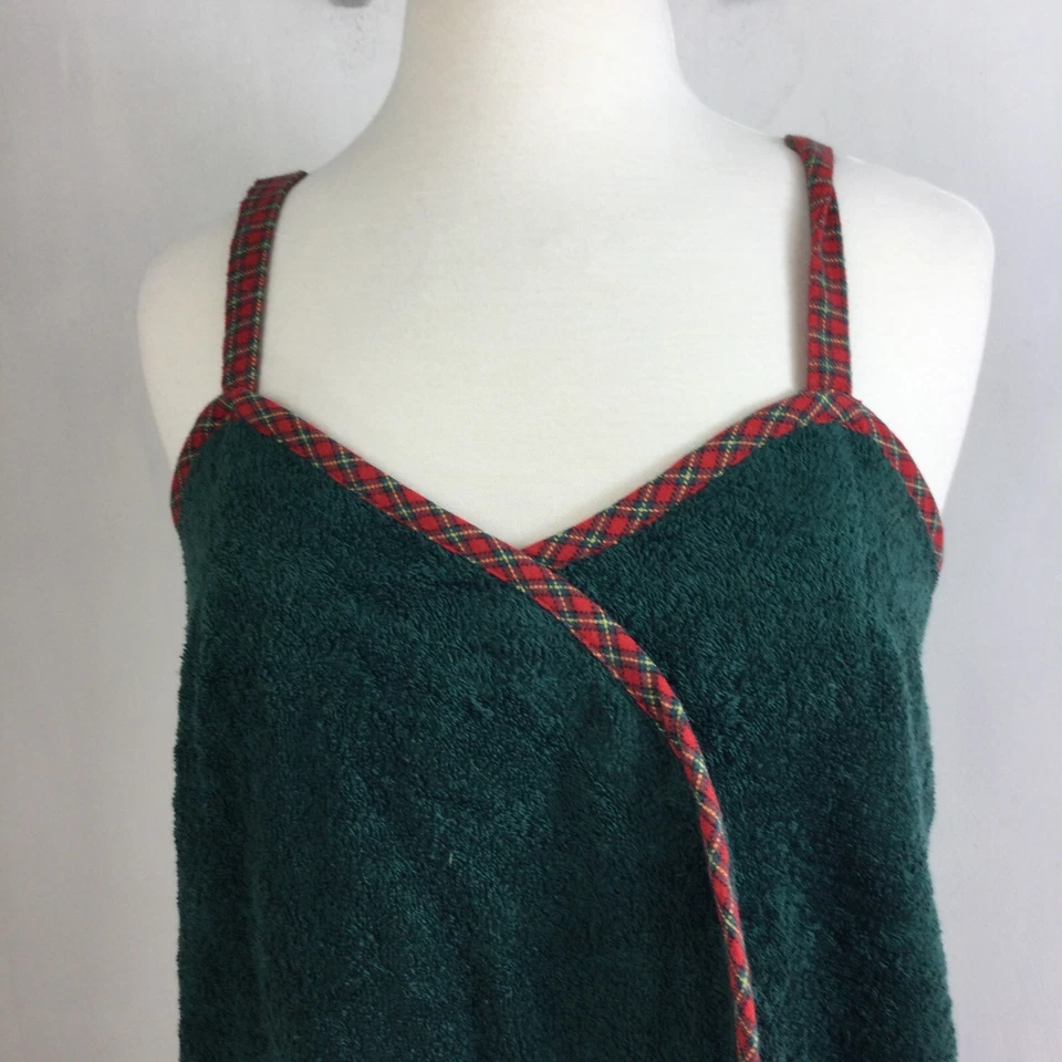 Victoria's Secret Country Body Wrap Toalla Bata de Baño Verde Rojo Cuadros Grande Nuevo con Etiquetas Foto 2 de 4