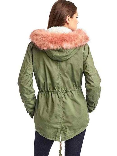 Gap 2-in-1 hooded short parka jacket coat Sz M, dark night ==retail $198, NWT - Picture 3 of 3