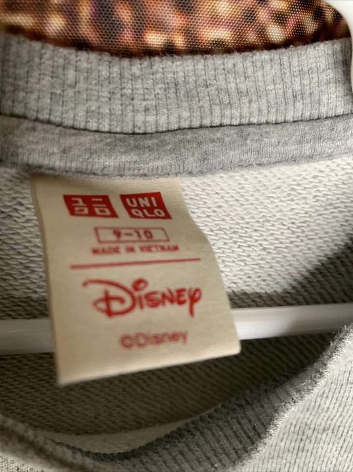 Uniqlo Disney Youth Boy’s Gray Crewneck Sweatshirt Size 9-10 Mickey Donald Goofy - Image 2 of 3