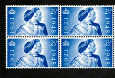 Great Britain 1948 - King George Royal Wedding - Block of 4 Stamps Scott 234 MNH