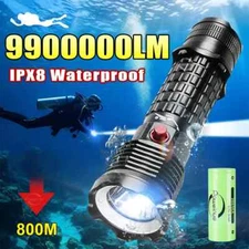 Underwater Flashlight Professional Diving Light LED Waterproof Dive Scuba Lamp
