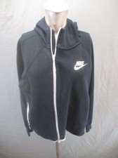 NIKE Size L Womens Cotton Blend Full Zip Stand Collar Pocket Athletic Jacket 046