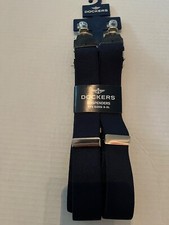NWT Dockers Suspenders Adjustable Clip-On Navy Blue Elastic 1.25" One Sz S-XL