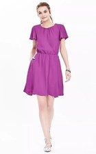 Banana Republic Keyhole Flutter-Sleeve Dress SZ Large NWT