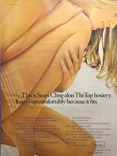 Sears Cling-alon Thi-Top Hosiery Stockings Stay Up Legs Vintage Print Ad 1970