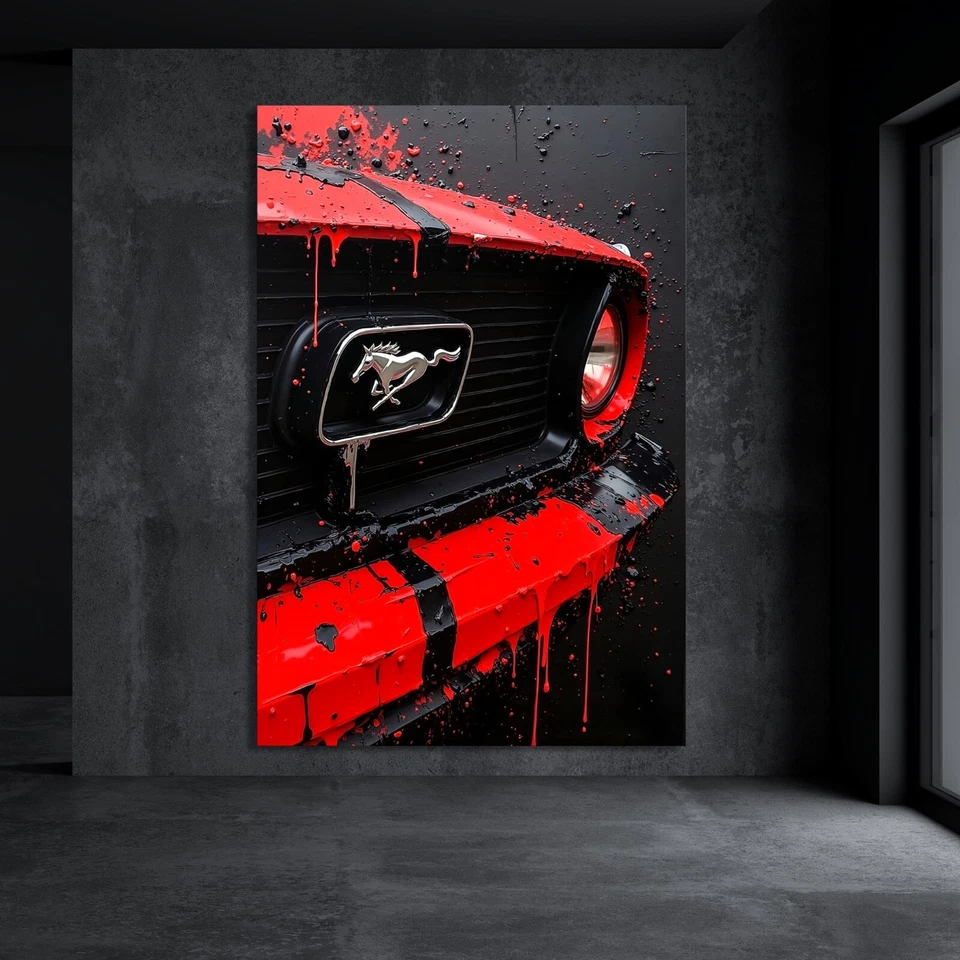 ✅ Wandbild, FORD MUSTANG - Abstrakt Auto, Acrylglas, Leinwand, Poster Bilder - Bild 4 von 4
