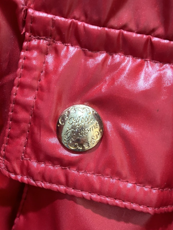 Винтажный Y2k Apple низ джинсы красный пуховик куртка Bomber красный съемный хорошо большой - Изображение 3 из 4