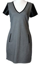 NWOT - Banana Republic Dress Size 8 Short Sleeve Career Work Faux Leather Trim