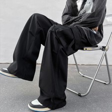 Casual Mens Cargo Straight Leg Pants Hip Hop Party Trousers Daily Comfy Outdoor