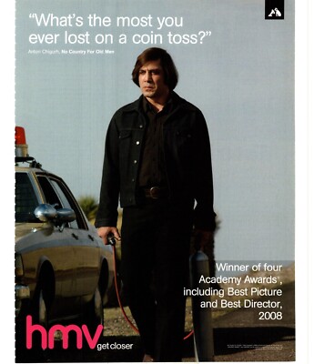 (WOR1) ZEITSCHRIFTENWERBUNG 12X9'' ANTON CHIGURH - KEIN LAND FÜR ALTE MÄNNER