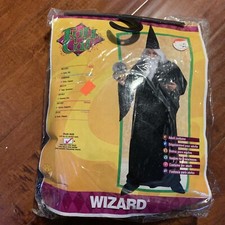 Velvet Hooded Wizard Robe Bell Sleeves Costume, Black Plus SZ: 46-52 Rubies
