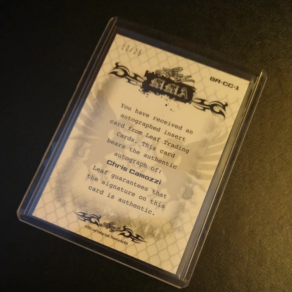 #12/25 Chris Camozzi Rookie Auto 2011 Leaf Metal MMA Autograph Card Glory UFC - Image 3 of 4